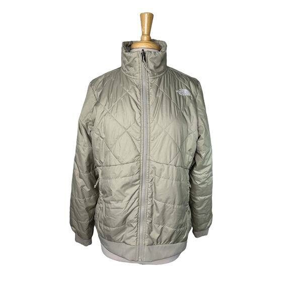 THE NORTH FACE Heatseeker Quilted Puffer Jacket in Oyster Gray Size Large Insert - Picture 1 of 12